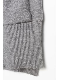 Grey - Unlined - Knit Cardigan
