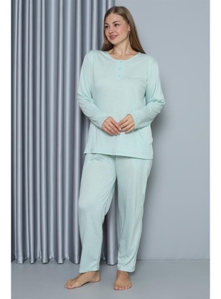 Sea Green - Plus Size Pyjamas - Akbeniz