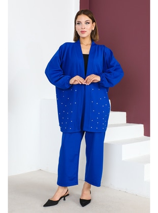 Blue - Plus Size Suit - Maymara