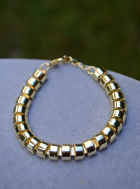 Bracelet Cylindrique Plaqué Or Doré