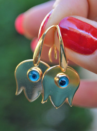 Ohrringe mit Nazar-Auge Gold