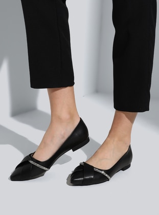 Black - Flat Shoes - Esma Ayakkabı