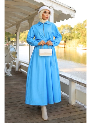 Blue - Modest Dress - Liz Butik