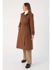 Brown - Fully Lined - Trench Coat