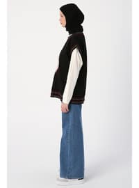 Black - Unlined - Ethnic - Knit Sweater