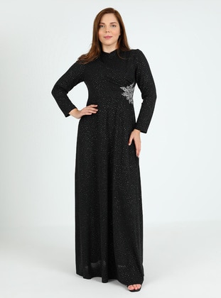 Black - Plus Size Evening Dress - Atay Gökmen