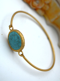 Türkis Stein Vergoldetes Armband Gold