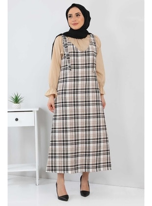 Mink - Crew neck - Unlined - Modest Dress - Tesettür Dünyası