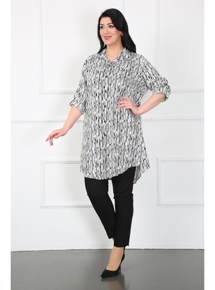 White - Plus Size Tunic - By Alba Collection