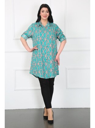 Mint Green - Plus Size Tunic - By Alba Collection
