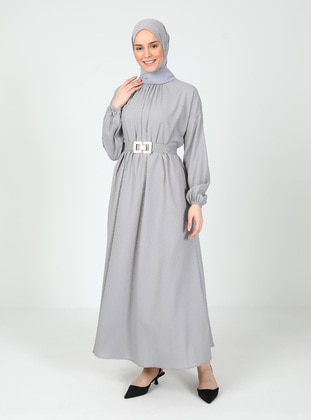 Grey - Modest Dress - Tavin