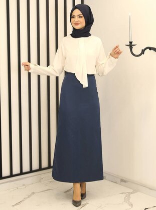Navy Blue - Skirt - Fashion Showcase Design