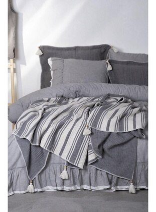 Grey - Bed Spread - Ecocotton