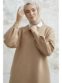 Beige - Unlined - Modest Dress