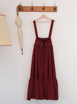Burgundy - Skirt Overalls - Ceylan Otantik
