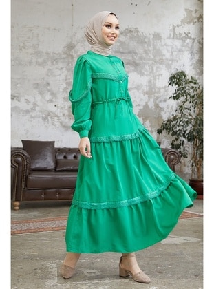 InStyle Green Modest Dress