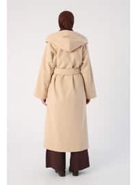 Ecru - Sweatheart Neckline - Coat