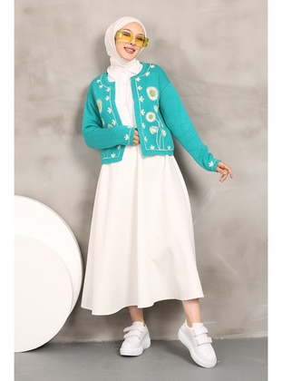 Turquoise - Knit Cardigan - İmaj Butik