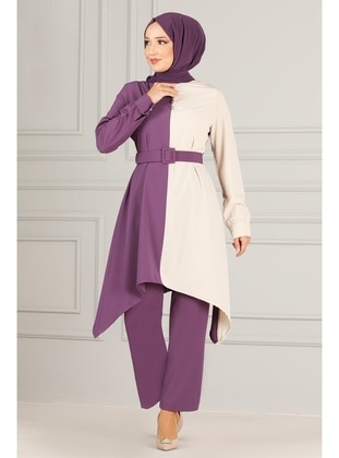 Lilac - Suit - Moda Merve