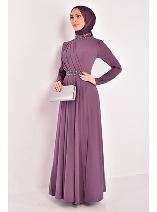 Lilac - Modest Evening Dress - Moda Merve