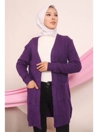  Purple Knit Cardigan
