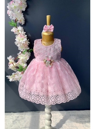 فستان  حديثي الولادة  وردي MNK Baby