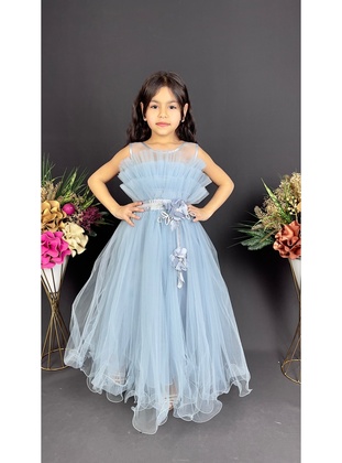 Fully Lined - Blue - Girls` Dress - MNK Baby