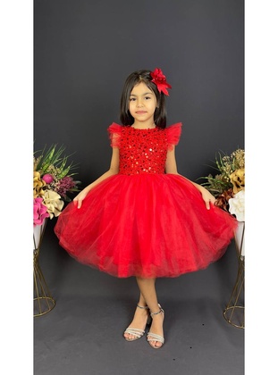 Fully Lined - Red - Girls` Dress - MNK Baby