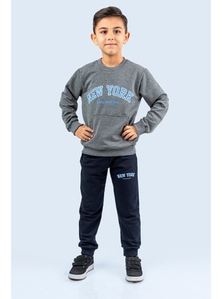 Crew neck - Unlined - Grey - Boys` Tracksuit - MNK Baby