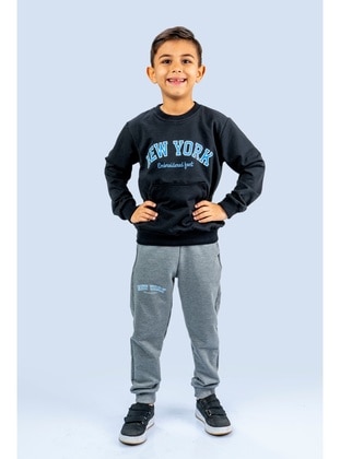 Crew neck - Unlined - Navy Blue - Boys` Tracksuit - MNK Baby