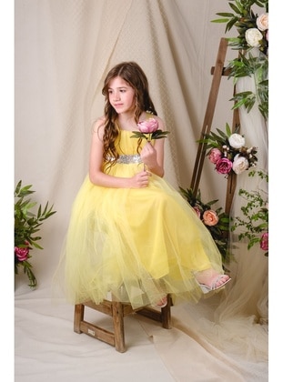 Fully Lined - Yellow - Girls` Dress - MNK Baby