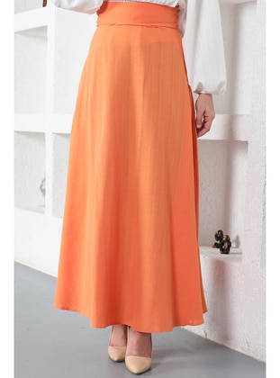 Orange - Unlined - Skirt - Tesettür Dünyası