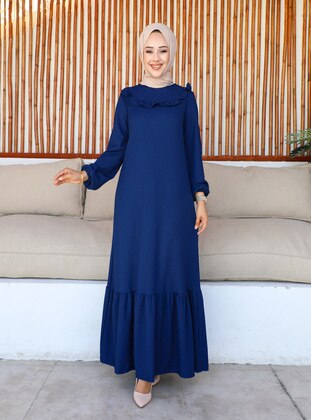 Navy Blue - Modest Dress - Moda Ebva