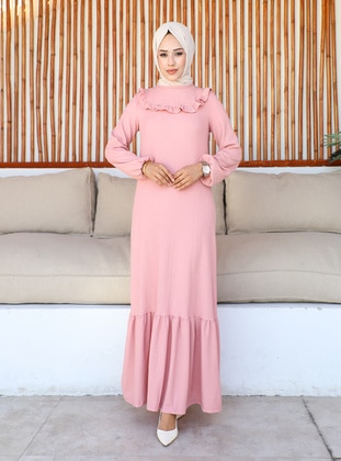 Powder Pink - Modest Dress - Moda Ebva