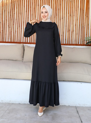 Black - Modest Dress - Moda Ebva