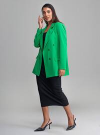 Green - Fully Lined - Shawl Collar - Jacket