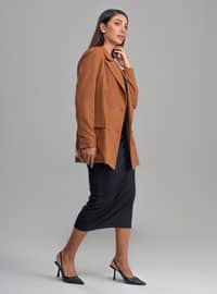 Brown - Fully Lined - Shawl Collar - Jacket