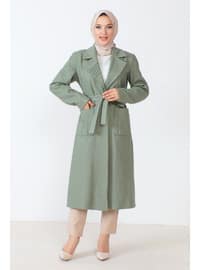 Mint Green - Fully Lined - Crew neck - Coat
