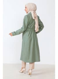 Mint Green - Fully Lined - Crew neck - Coat