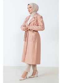 Powder Pink - Fully Lined - Crew neck - Coat