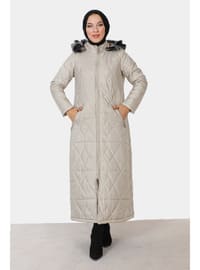 Ecru - Fully Lined - Plus Size Coat