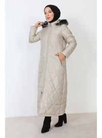 Ecru - Fully Lined - Plus Size Coat