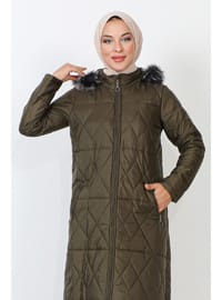 Khaki - Fully Lined - Plus Size Coat