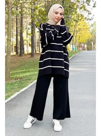 Striped Sweater Set Tsd220905 Black
