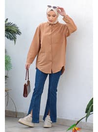 Tan - Crew neck - Tunic