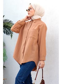 Tan - Crew neck - Tunic