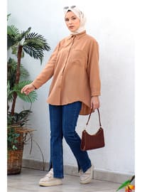 Tan - Crew neck - Tunic