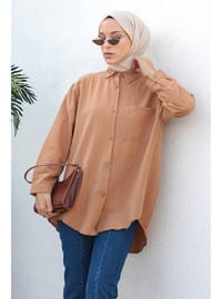 Tan - Crew neck - Tunic