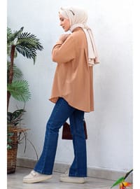 Tan - Crew neck - Tunic