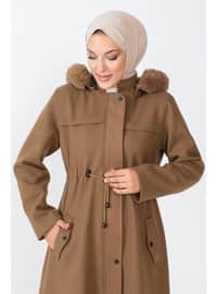 Camel - Fully Lined - Plus Size Coat